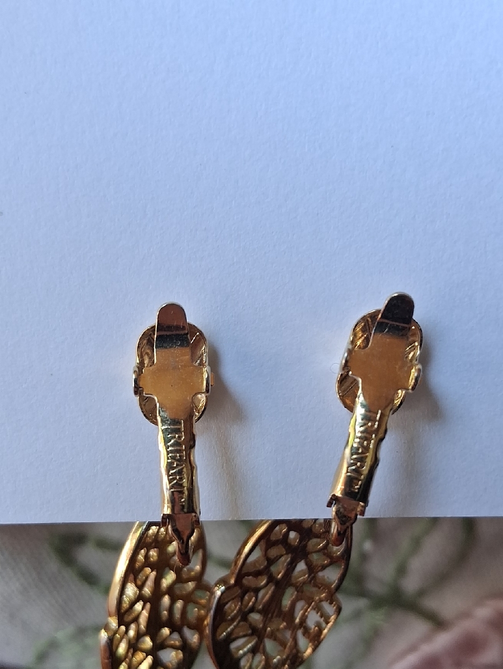 Trifari Vintage Teardrop Dangle Earrings - Picture 3 of 11